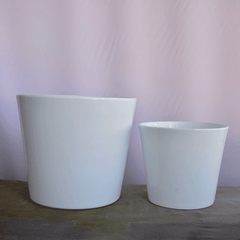 Pot de fleurs en céramique blanc élégant-Livraison de plantes à Munich