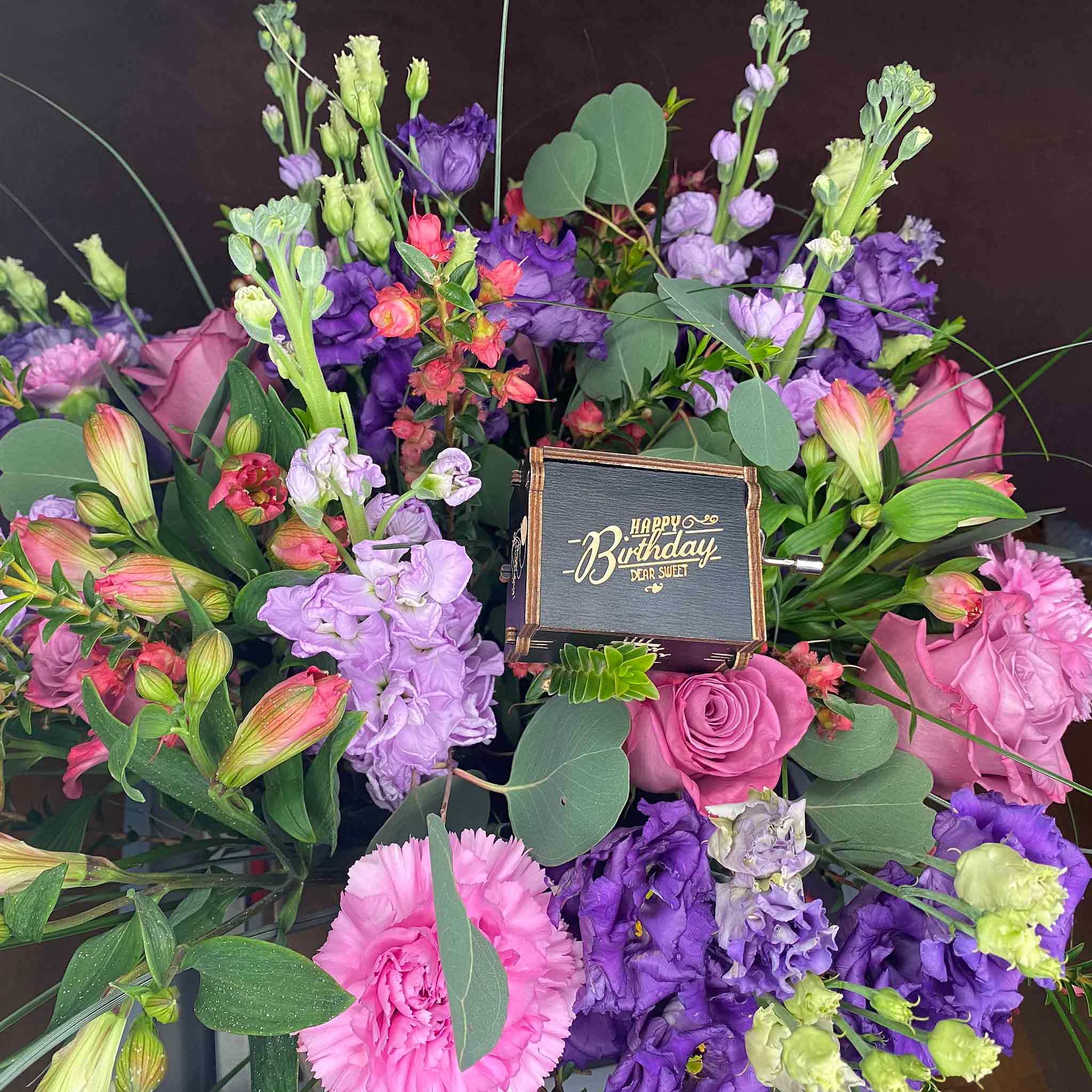 „Happy Birthday“ Spieluhr 🎵 für Blumenstrauß