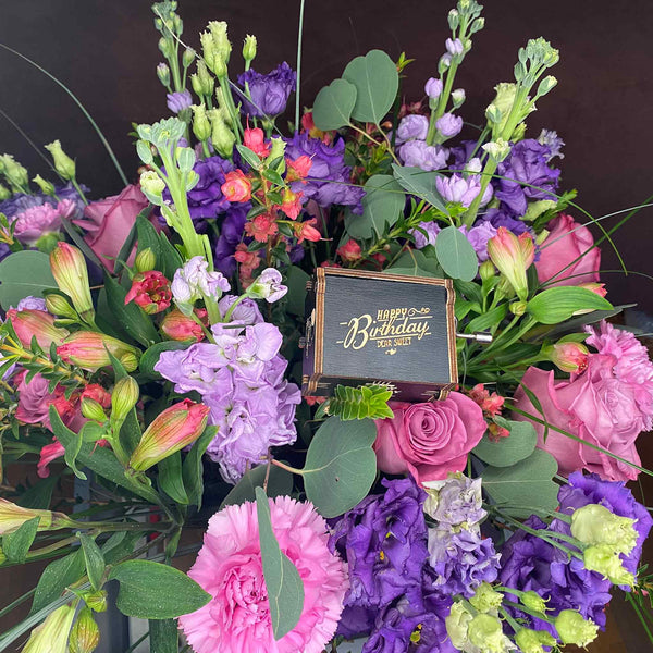 „Happy Birthday“ Spieluhr 🎵 für Blumenstrauß