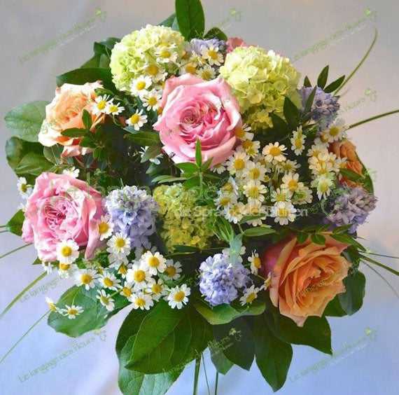 Bunter Blumenstrauß mit Rosen, Kamille und Hortensien, frisch gebunden und auf Bestellung in München geliefert. Perfekt als Geschenk für jeden Anlass.