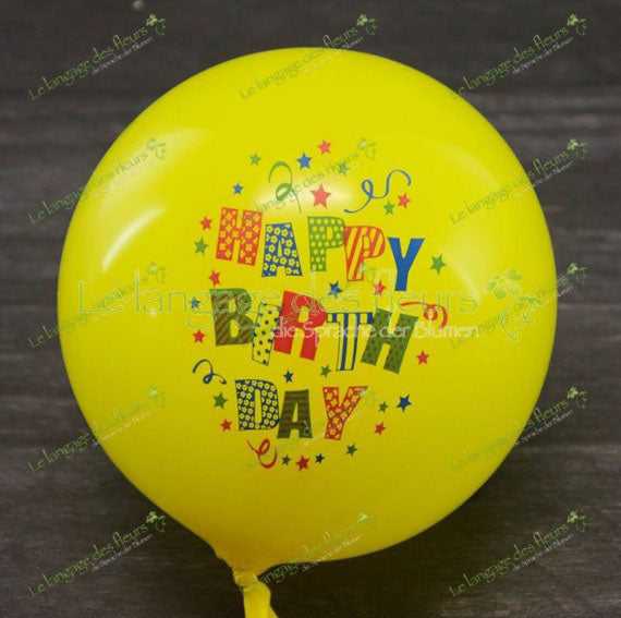 Happy Birthday Luftballon Gelb – Bunte Party Dekoration Hauptbild