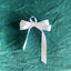 White Petit satin bow with four loops for flowers and plants for weddings, new babies and special occasions