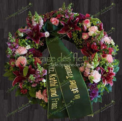 Trauerkranz mit bunten Blumen München – 80cm