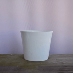 Pot de fleurs en céramique blanc élégant-Livraison de plantes à Munich